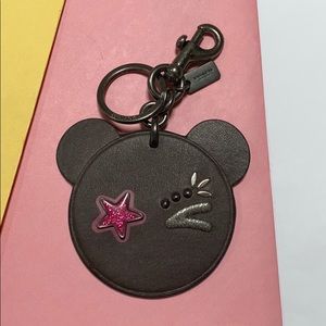 HTF Coach Outlaw Bear Face Key Ring Bag Charm